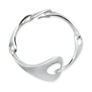 Outback Fossil medium bracelet is sculpted in brushed and polished silver