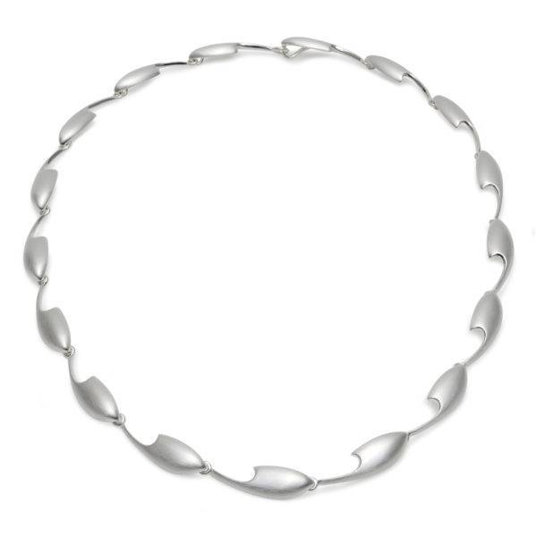 Seaside Nautilus necklace is beautifully sculpted in brushed and polished silver