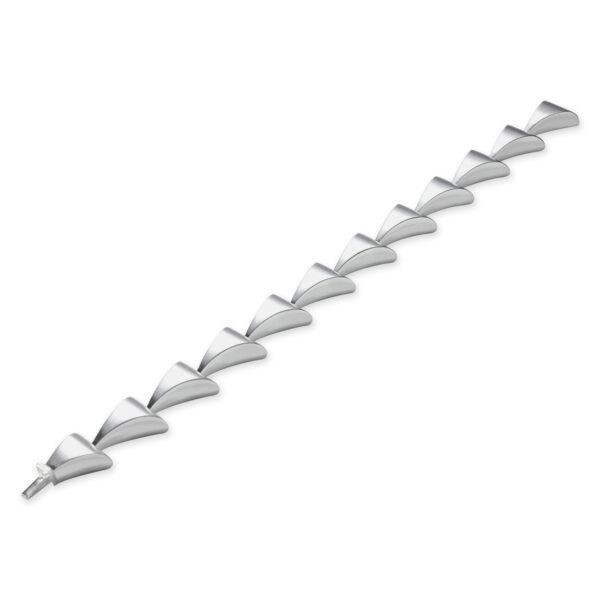 Trident Bracelet in sterling silver with polished and brushed surfaces, Daniel Bentley Jewellery.