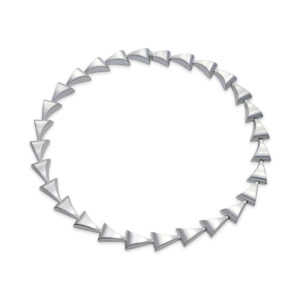 Trident Necklace in sterling silver with polished and brushed surfaces, Daniel Bentley Jewellery.