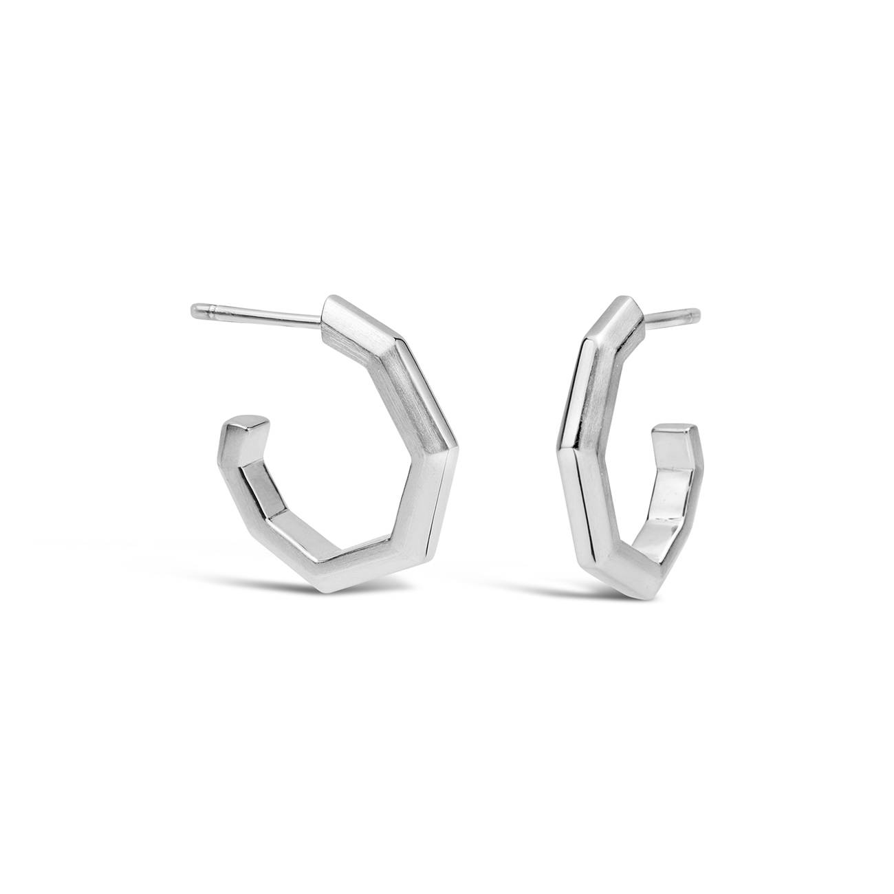 Tribute facet hoop earrings | Handmade Silver Earrings - Daniel Bentley