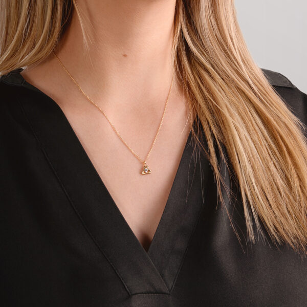 Wild Iris gold necklace with 0.10ct diamond on beautiful italian 18ct gold chain.