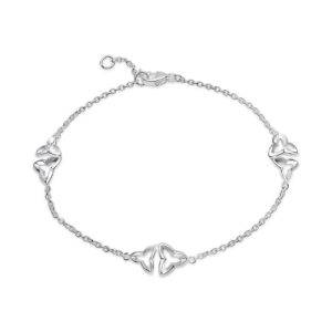 Wild Iris twin bracelet created in brushed and high polished silver with 3 links.