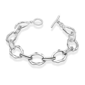 The Ebb Tide bracelet with small round elements are beautifully sculpted in high polished silver.