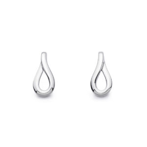 Step Lightly Stud Earrings in silver by Daniel Bentley, featuring sculptural forms inspired by footprints in the sand.