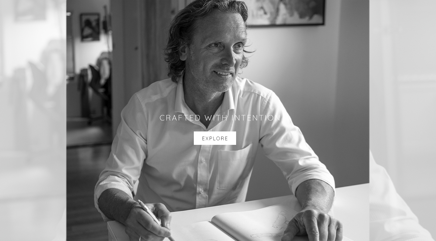 Daniel Bentley sketching jewellery designs in his Brisbane studio.